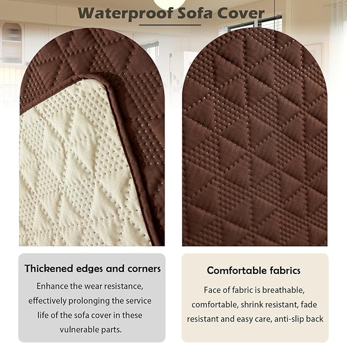 Waterproof Dog Bed Cover Pet Blanket, Soft Pet Couch Covers for Sofa Washable, Bed Couch Sofa Furniture Protector for Puppy Cat Kids (Brown,210 * 210 CM)