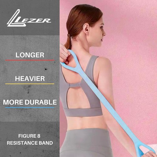 LEZER Figure 8 Resistance Band - Versatile Fitness Elastic Rope for Arms, Back & Chest | Perfect for Yoga & Pilates