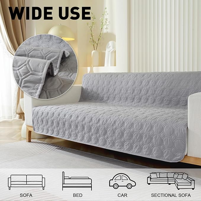 Waterproof Dog Bed Cover Non-Slip Stain Resistant pet Sofa Cushion, pet Mattress Cover Cover, Sofa Furniture Protector for Small Dogs Large Dogs and Cats (Light Gray) (30x53in)