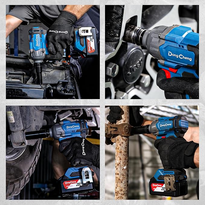 Dong Cheng 20V Brushless Impact Wrench, Max Torque 360 ft-lbs (488N.m), 1/2 inch with 3 Mode Speed, 2400 RPM Cordless Impact Gun, Bare Tool