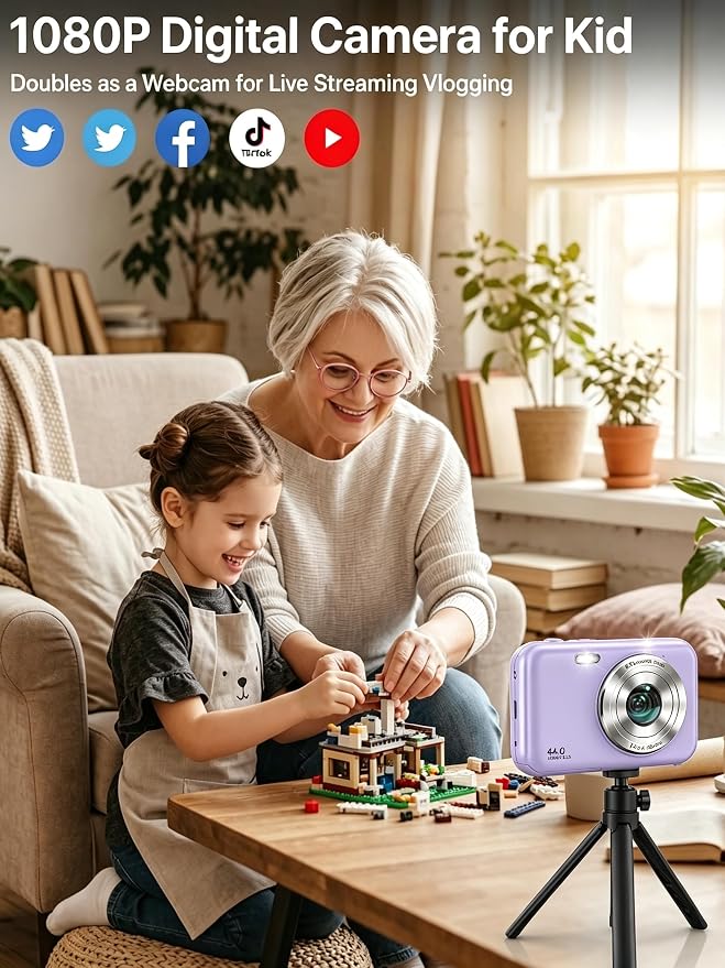 Digital Camera, FHD 1080P 44MP Compact Small Digital Camera