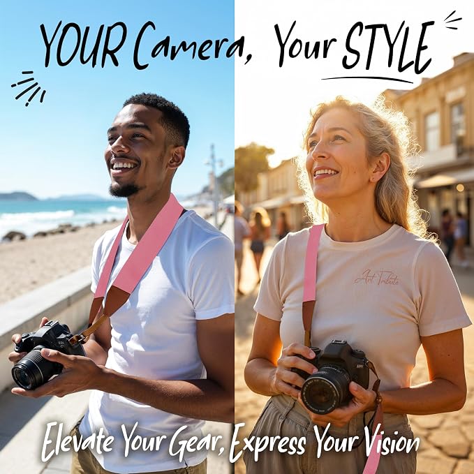 Art Tribute Camera Strap For Photographers Padded Universal Fit Neck Shoulder &