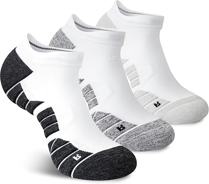 Hylaea Athletic Running Socks Cushion Padded Moisture Wicking Low Cut