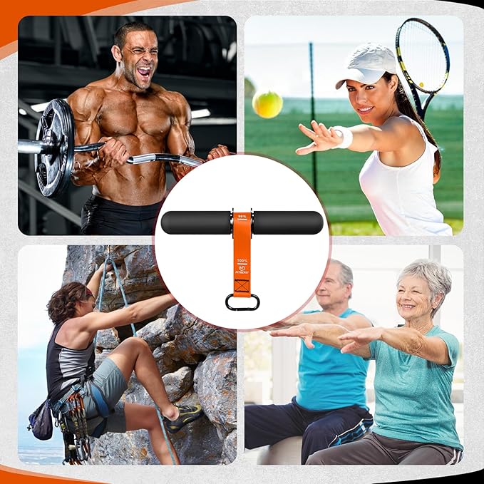 FitBeast Forearm Strengthener & Forearm Exerciser, Wrist Roller with Thicker Handle, Forearm Strength Trainer with Adjustable Strap - Ideal for Grip Strength, Muscle Building, Rehabilitation