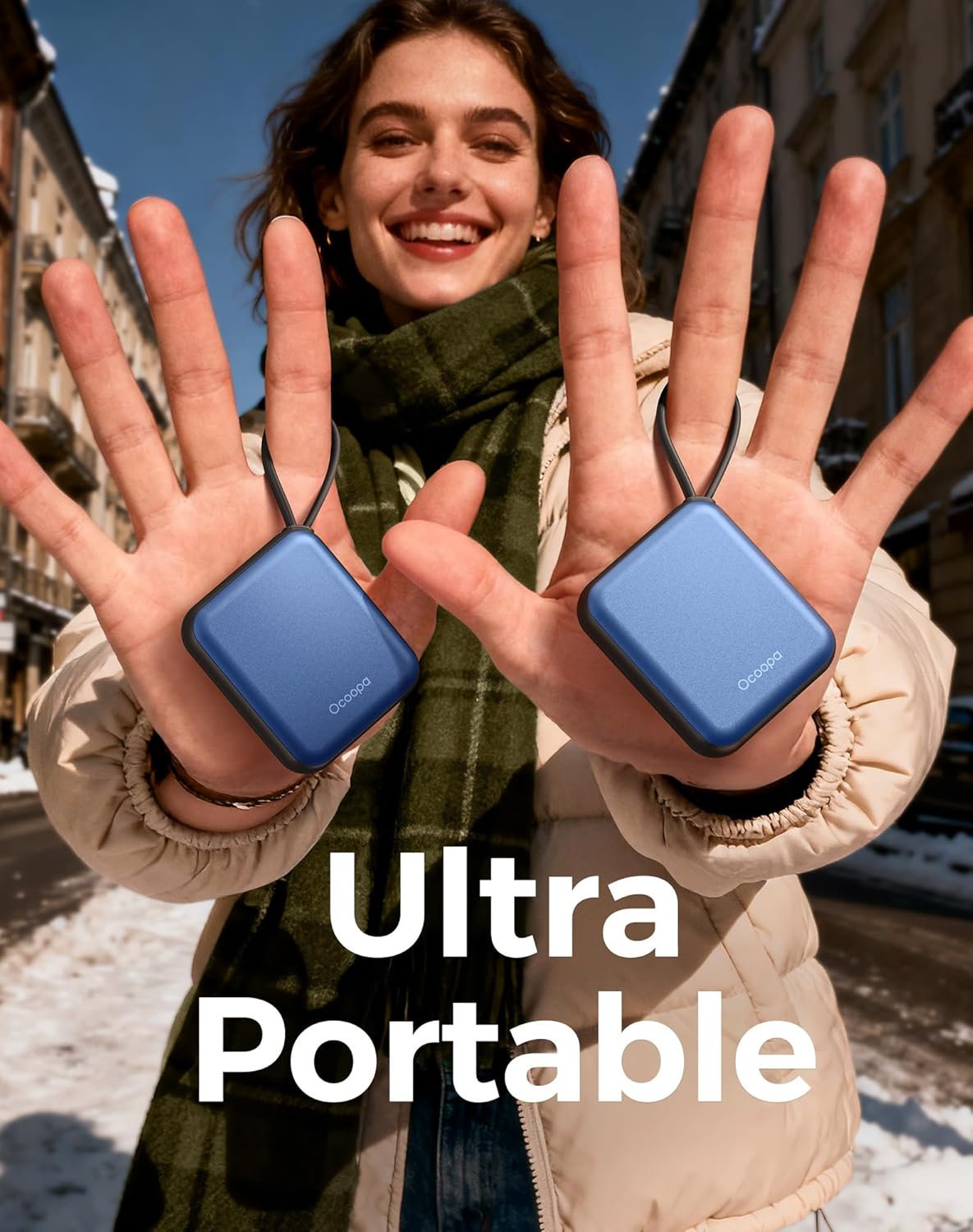 OCOOPA Rechargeable Hand Warmers - Smart Temperature Control, 7-Hour Battery Life, Compact & Portable for Travel