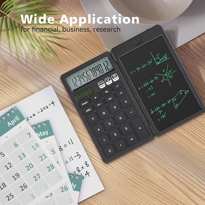 Desk Calculator with Erasable LCD Notepad Calculators ROATEE Desktop Basic