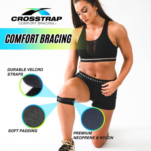 CROSSTRAP Stabilizing Patella Knee Strap | Patella Tendon Brace for Running, Cycling, Hiking, and Sports | Pain Relief and Support, Knee Stabilizer Brace For Exercise