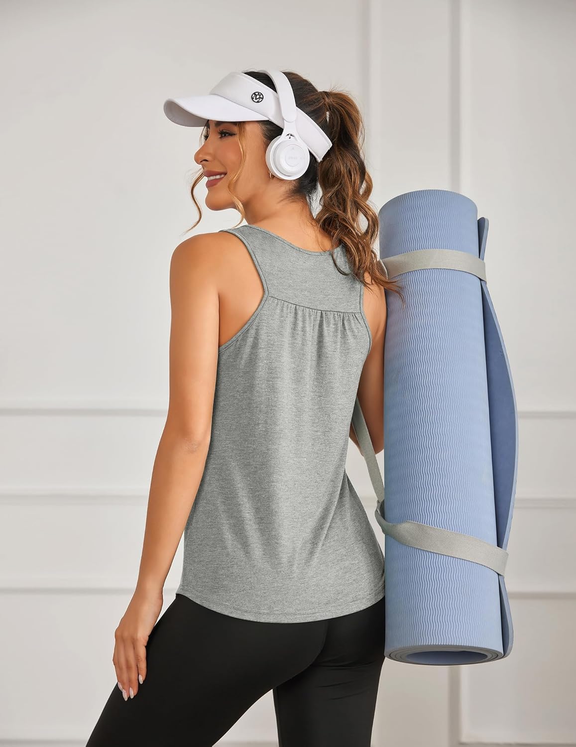 PINSPARK Workout Tops for Women - Lightweight Racerback Tank Shirts | 2-Pack S-3XL for Yoga & Gym