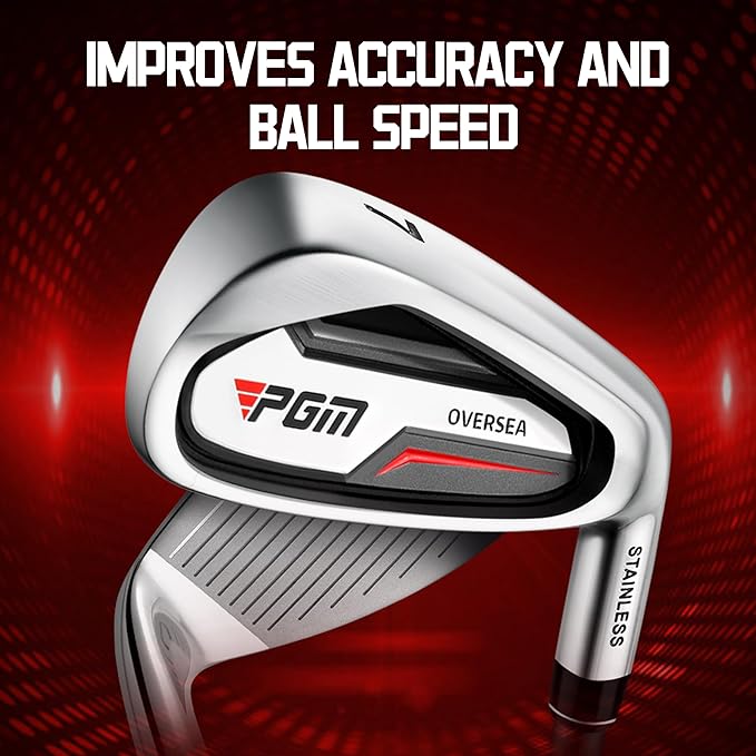 PGM Men's Oversea 9/12 Pieces Complete Golf Club Set with High-Strength Thin Face Design 460cc Driver High Forgiveness Ideal for Beginners