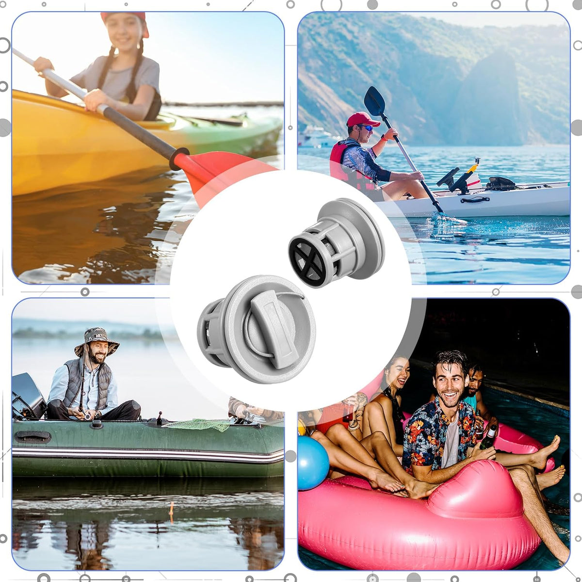 Skiennix 4 Pack Boat Air Valve - Dual Seal Spiral Gaskets for Kayak & Canoe Accessories