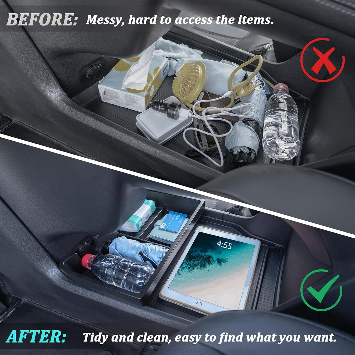 TOPINSTALL New Console Bottom Organizer for 2021-2026 Toyota Sienna
