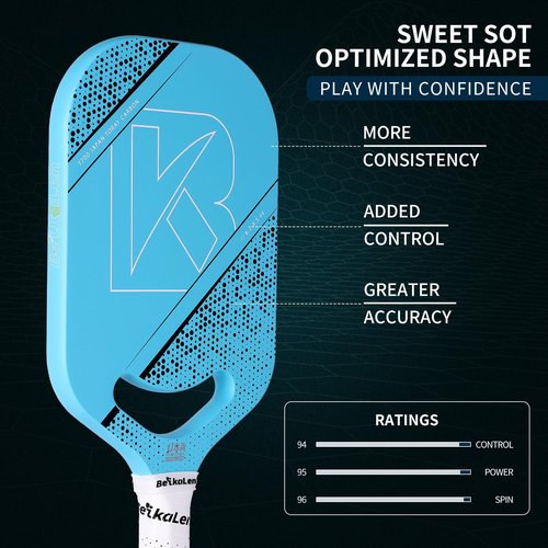 BKL BeikaLen USAPA Carbon Fiber Pickleball Paddle | T700 Carbon Friction Surface Pickleball Paddle | 20mm Honeycomb Core | The Pickle Ball Paddle Designed for Unmatched Control and Added Power Blue