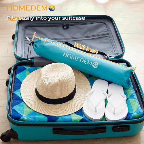 HOMEDEMO 7FT Portable Beach Umbrella - Ultimate Sun Protection for Outdoor Events