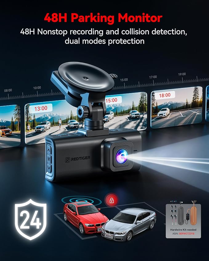 REDTIGER 4K STARVIS 2 Dash Cam Front and Rear, 5GHz WiFi 20MB/s Download