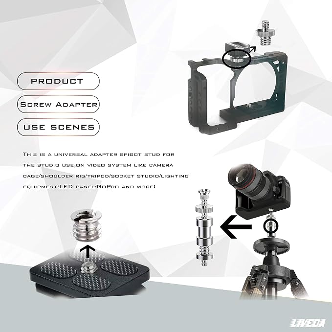 Niewalda 1/4 Inch to 3/8 Inch Tripod Adapter