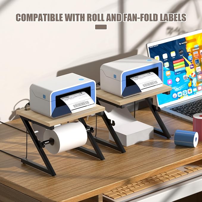 Label Holder for Rolls and Fan-fold Labels, Shipping Thermal Label Holder for
