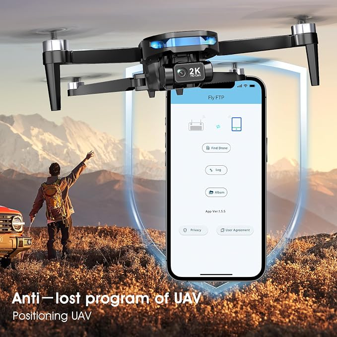 GPS Drone with EIS 2K Camera for Adults, 7.22 inch Screen on Remote Controller