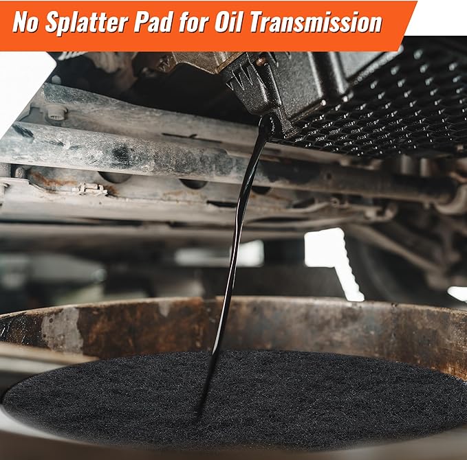 Saillong 2 Pcs 22'' Oil Drain Splash Pad, No Splatter Pad Square Pad for Car Changing Oil Transmission Drain Pan, Black