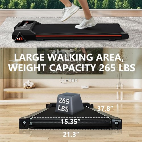 GOYOUTH 2 in 1 Under Desk Electric Treadmill - Motorized Walking & Jogging Machine with Remote Control & LED Display for Home/Office Use