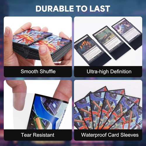 KABINKA MTG Card Sleeves - Turtles Design | 100 Standard Size Pack with Clear Front & Matte Back