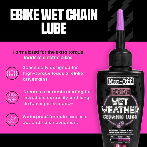 Muc-Off eBike Wet Chain Lube - Superior Protection for All Weather Conditions | 50ml