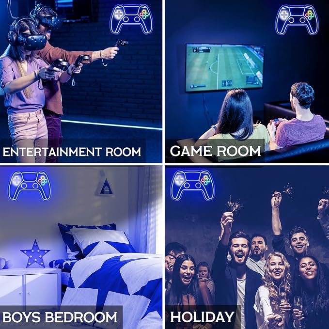 Gamer Neon Sign, Gamepad Shaped LED Neon Sign