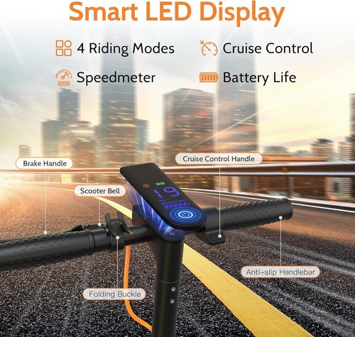 MAXSHOT Electric Scooter - High-Speed Folding E-Scooter with Dual Suspension | 350W/500W Motor, 21-28 Miles Range, 8.5/10/14" Tires