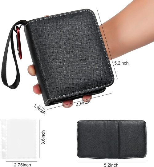 GEAoffice Mini Card Binder - Lightweight 1 Pocket Album for 80 TCG, MTG & Sports Cards | Black