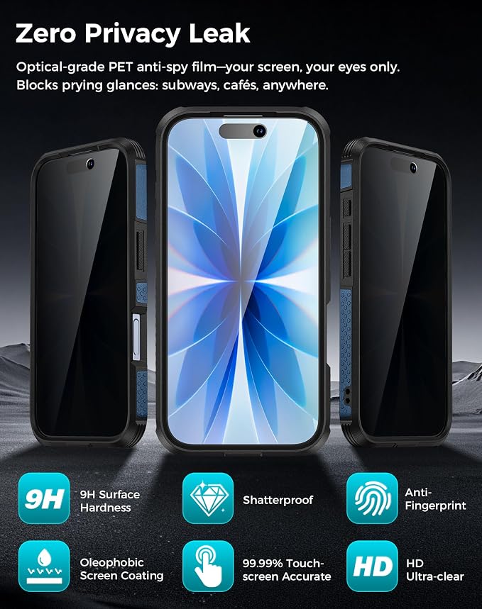 Goton for iPhone 17 Case with Privacy Tempered Glass Screen Protector & Camera