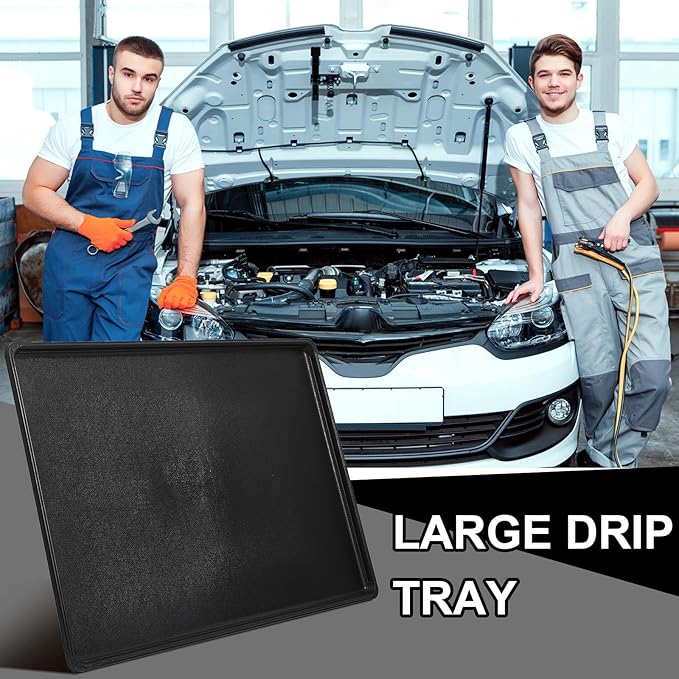 4 Pcs Auto Drip Tray Oil Drip Pan for Under Car Plastic Oil Tray Keep Garage Show Room Driveway Floor Safe and Clean from Fluid Drippings (35 x 24 Inch)