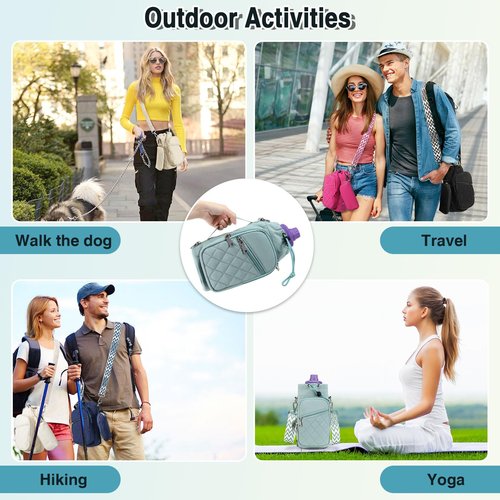 AGLOD Water Bottle Carrier Bag with Strap, Water Bottle Holder Crossbody Bags for Women Men for Walking, Hiking,Cycling