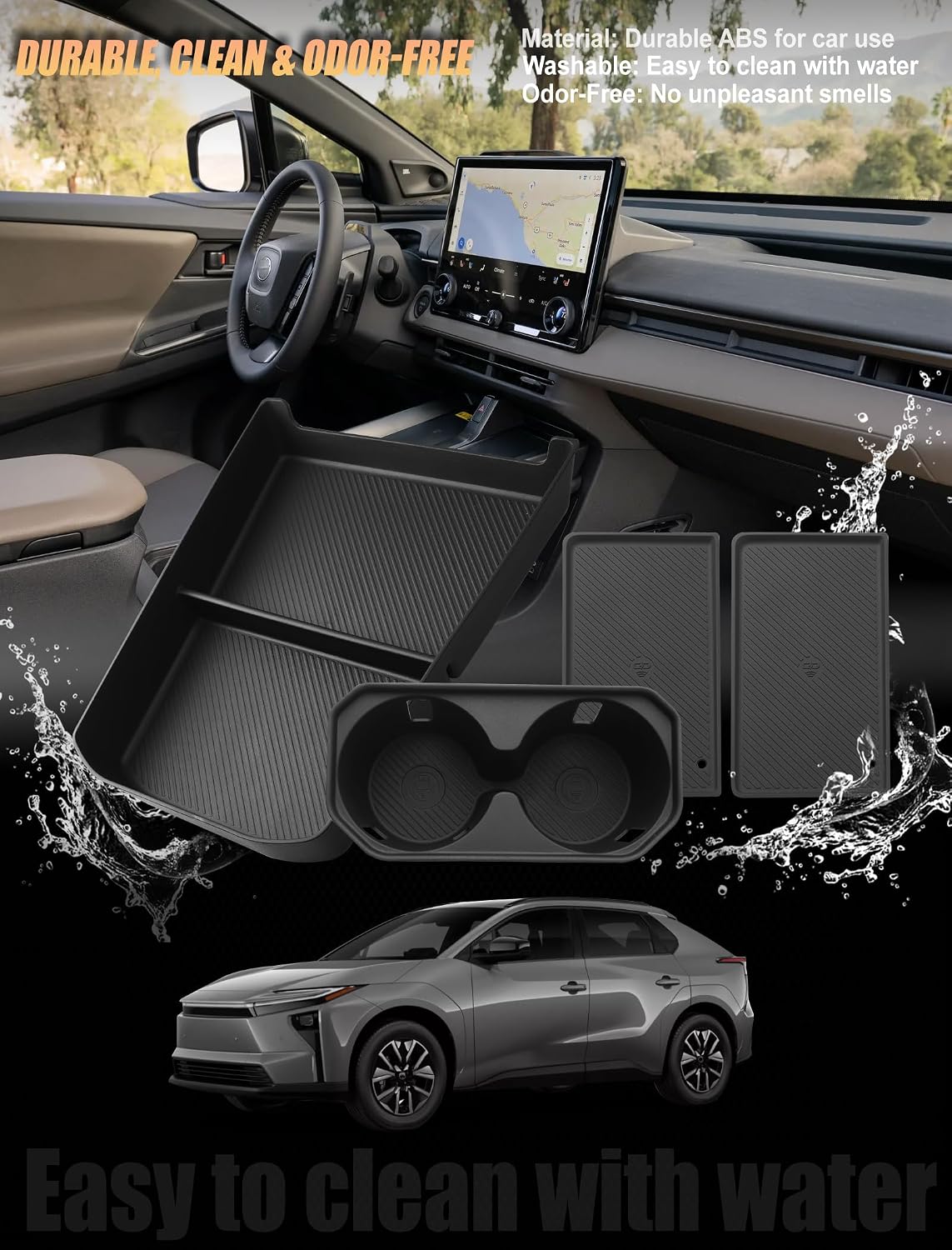 for 2026 Toyota bZ bZ4X Center Console Organizer Cup Holder