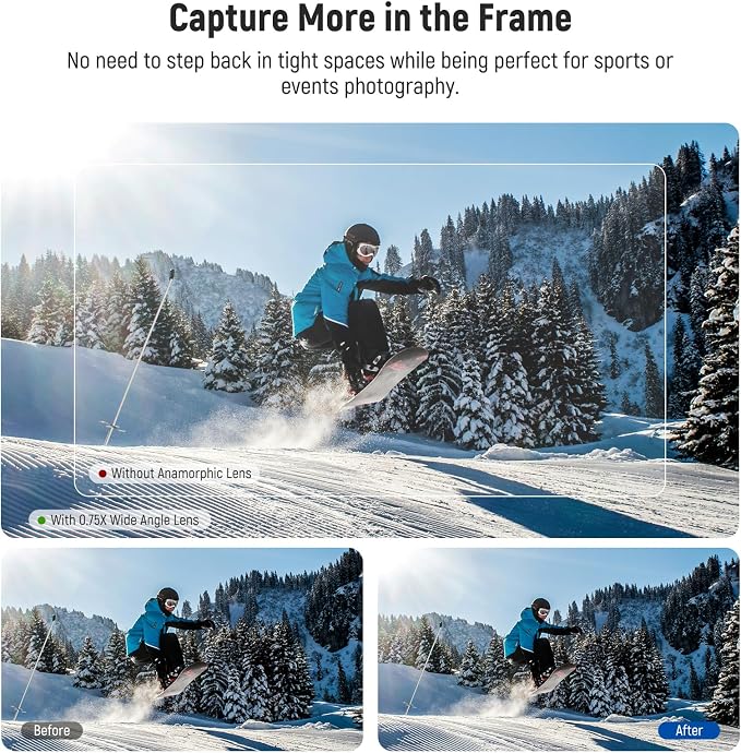 NEEWER 0.75x 108° FOV Wide Angle Lens Compatible