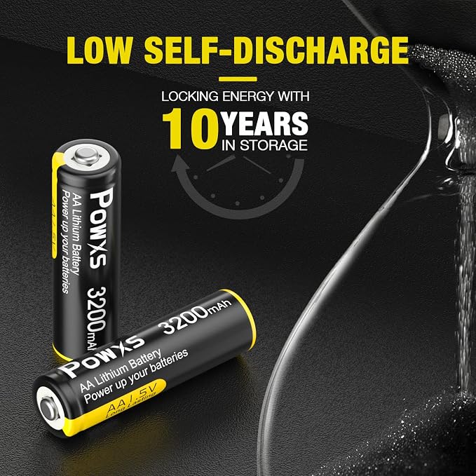 POWXS AA Lithium Batteries, Video Doorbell, Flashlight, Remote Control