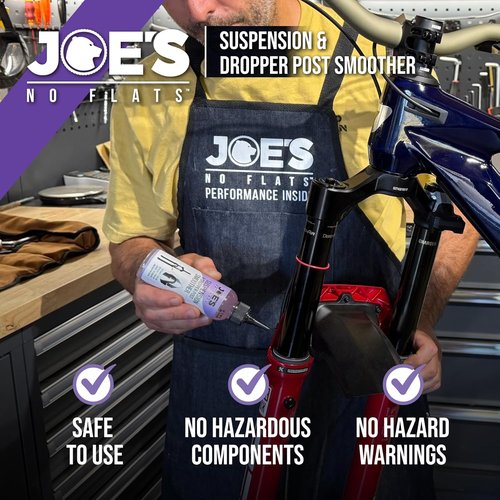 Joe's No Flats Suspension & Dropper Post Smoother - Enhanced Front & Rear Suspension | Adjustable Dropper Seat Post
