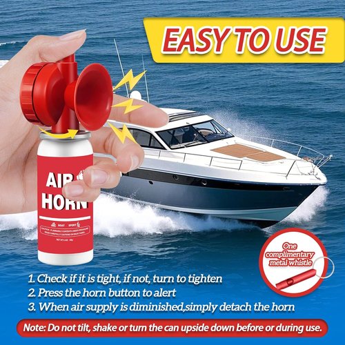 Boat Air Horn - 130DB Loud Mini Safety Horn for Self Defense & Emergencies | 1.4oz, 2 Pack