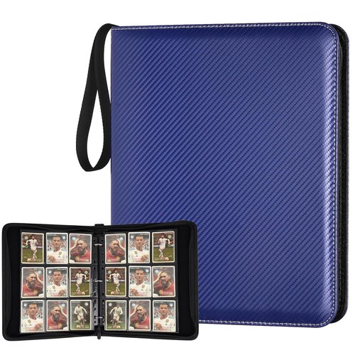GERMUN 9 Pocket Card Binder - Premium Zip Trading Card Album for MTG, TCG & Sports Cards | Blue, 720 Double-Sided Pockets