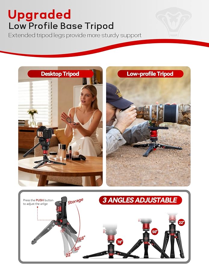 IFOOTAGE Monopod Cobra 3 A180T, Telescopic Video Mono pod Compatible