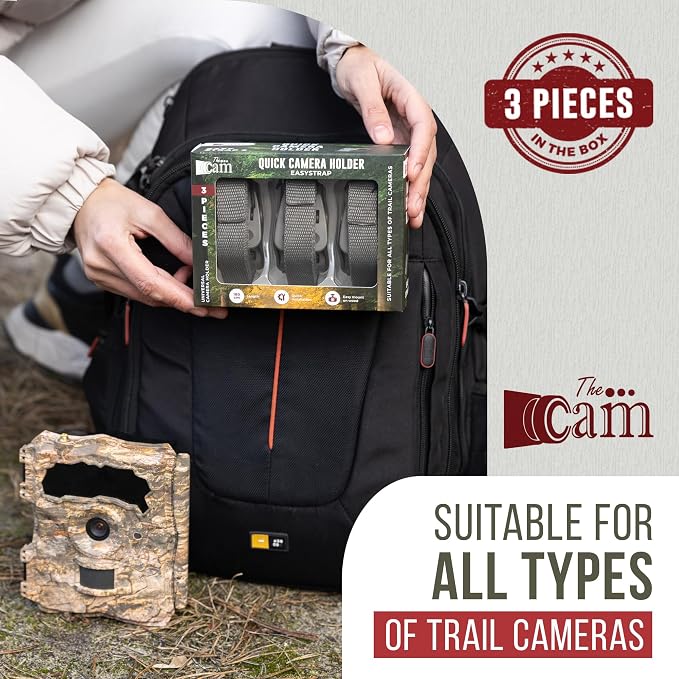 The...Cam Quick Camera Holder EasyStrap-3, Premium 3 Pack Trail Camera Straps
