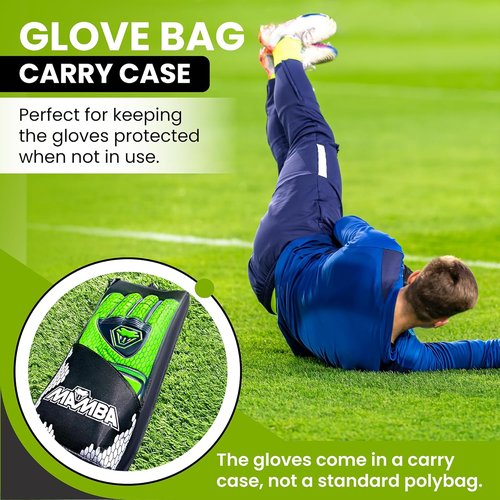 MAMBA Goalkeeper Gloves - Premium Latex Palm & Back Hand | Fingersave Protection for Youth/Adult