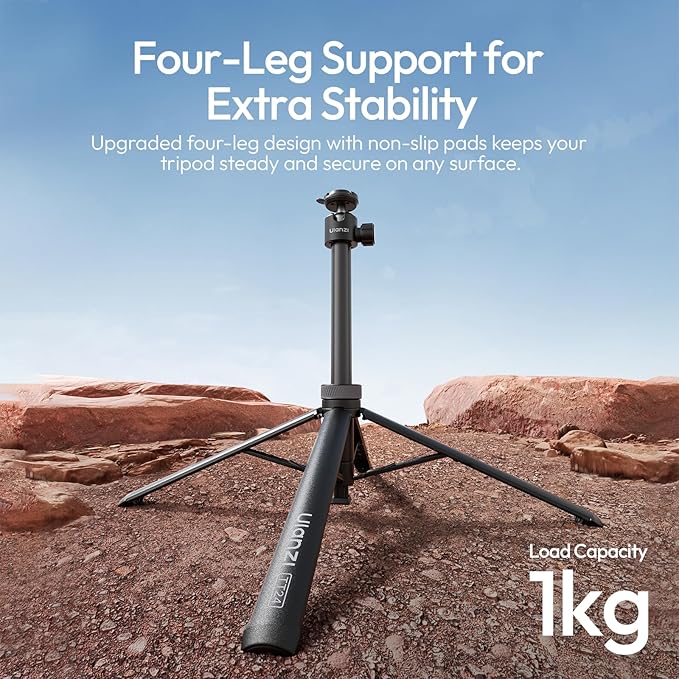 Upgrade 59" Tripod Stand w Auto-Open 4-Leg, ULANZI TT24 Vlogging Selfie Stick