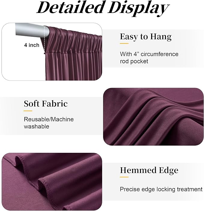 12ft x 10ft Burgundy Backdrop Curtains