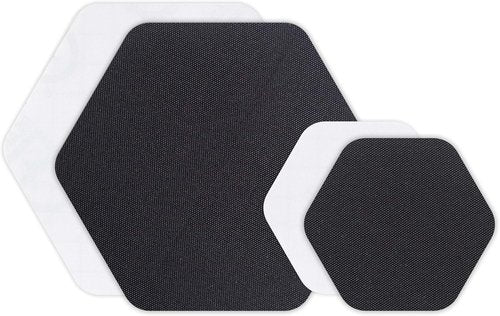 GEAR AID Tenacious Tape Hex – Repair Patches for Down Jackets & Tents | 4-Pack (2.5” & 1.5”, Clear/Black)