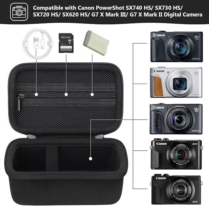 Hard Carrying Case for Canon PowerShot SX740 HS/ SX730 HS/ SX720 HS/ SX620 HS/