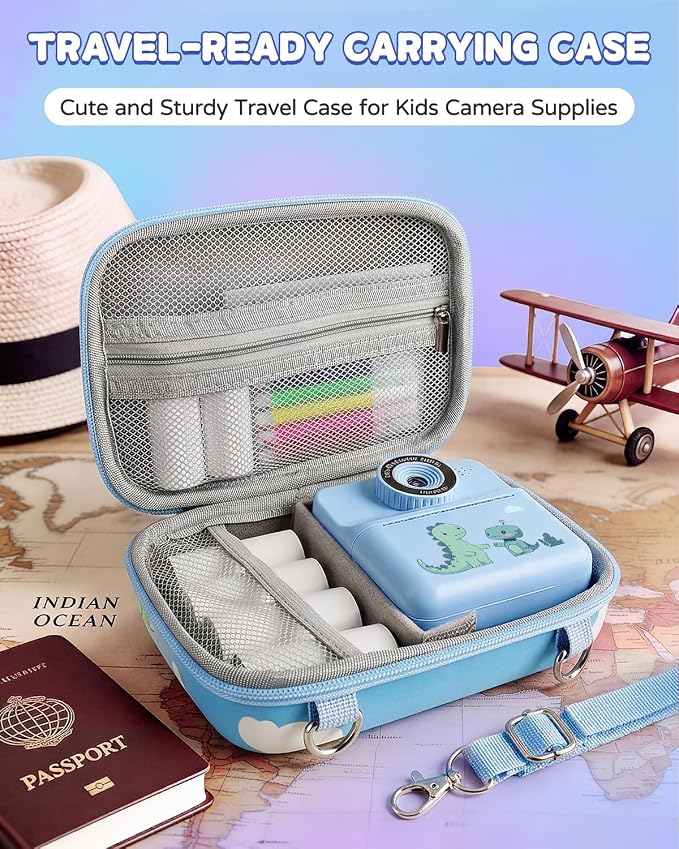 Kids Camera Instant Print with Carrying Case, Digital Selfie Camera with 6