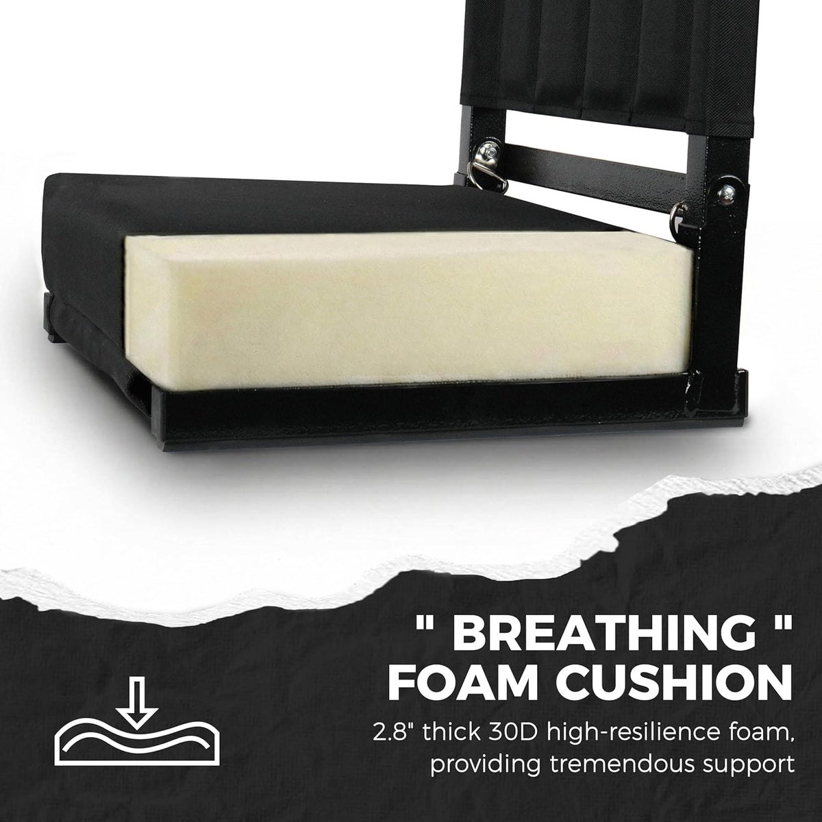 Sport Beats Stadium Seats - Comfortable Bleacher Chairs with Back Support & Cushion | 17" W x 12" D x 16.5" H