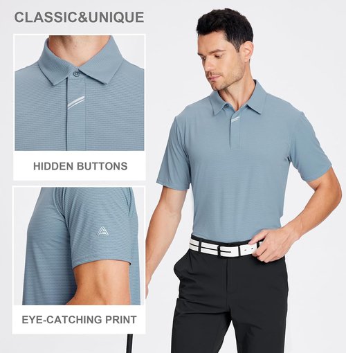 Esabel.C Golf Shirts for Men - Moisture-Wicking Short Sleeve Performance Polo | Active Fit