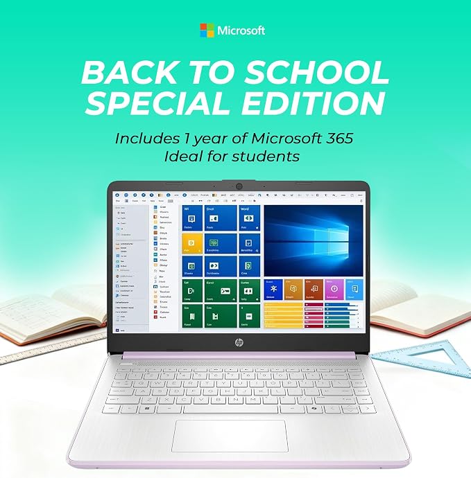 HP 14 Laptop, Intel N150 Processor, 4GB DDR5 RAM, 128GB SSD, 1TB Cloud Storage, Long Battery Life, Windows 11 with Microsoft 365 for Business, Students & Everyday Use