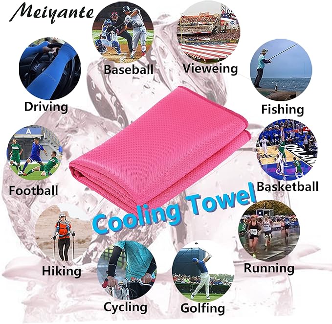 Ice & Sweat Towels, 43.3" x 15.7" - Cooling Neck Wraps for Summer Heat - Quick Cool Down for Gym, Running, Golf, Yoga & Sports