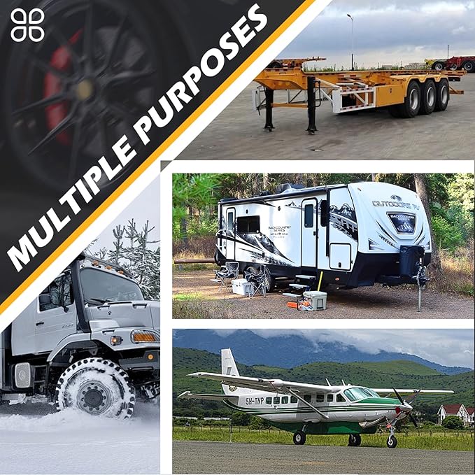 Wheel Chocks for RV Trailer Camper Truck Car, [2pair/4pack with Rope] Versatile Rubber Chocks Block Stopper for Tire with Reflective Strips, Utility Boat Travel Trailer Camper RV Accessories Must